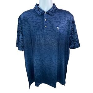 Peter Millar Summer Comfort Golf Polo Men’s Size XL Blue Fish Camo Shirt